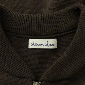 Steven Alan ニットベスト ジップアップ ストレッチ 無地 S 茶 ブラウン /BB