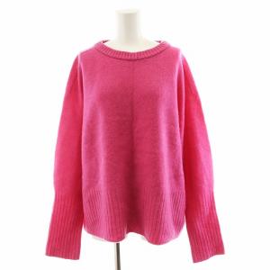 22AW ロングリブプルオーバー ニット セーター 長袖 ウール ピンク 22080200909240