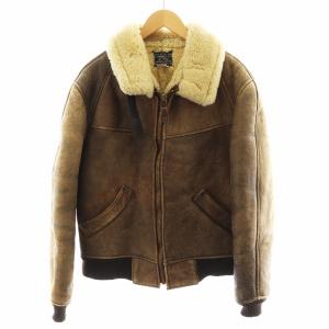 80S ムートンジャケット アウター 40 茶 ブラウン TYPE-B-6 /AN34