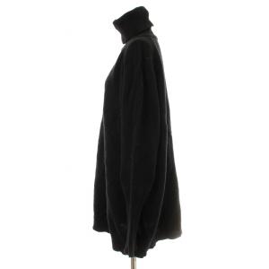 JOHN SMEDLEY ニット セーター チュニック 長袖 タートルネック ウール カシミヤ S 黒 ブラック /KU