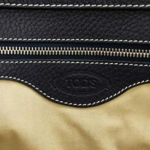TOD'S トートバッグ ハンドバッグ ステッチ サイドベルト レザー 紺 ネイビー /AN3
