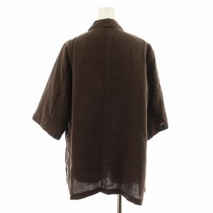 IENA 24SS LIEN シルク クロップドスリーブジャケット 5分袖 F 茶 ブラウン 24010900036020