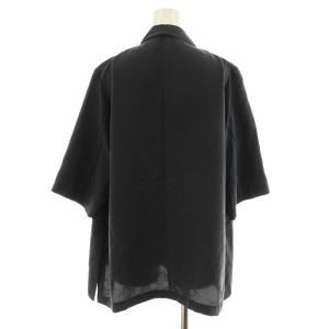 IENA 24SS LIEN シルク クロップドスリーブジャケット 7分袖 絹 F 黒 ブラック 24010900036020