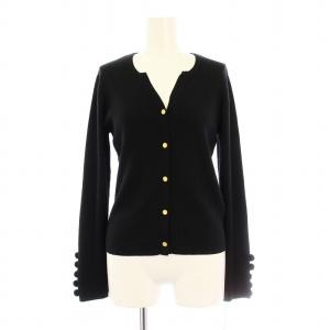 23SS ヘンリーネックニットカーディガン 0320453114 ニット 長袖 金ボタン ウール 36 黒 ブラック