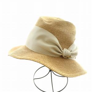 ハット 帽子 リボン ベージュ /AN4