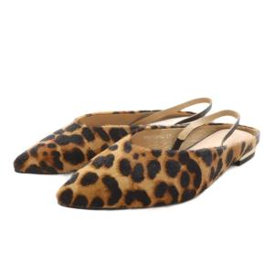 ミュール ポインテッドトゥ バックストラップ ヒョウ柄 レオパード 37 茶 ブラウン 黒 ブラック 39131TMAL