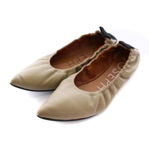 バレエシューズ フラット パンプス ポインテッドトゥ レザー 39 ベージュ /YM