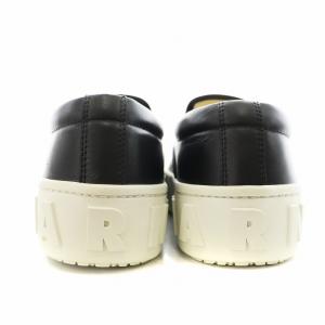 MARNI スリッポン ロゴ レザー 38 ブラック SNZW010703