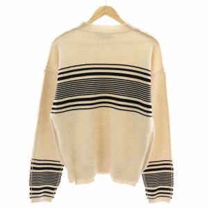 MARNI 21AW ニット ボーダー ウール 48 ベージュ ブラック GCMG0202Q0UFH926