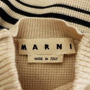 MARNI 21AW ニット ボーダー ウール 48 ベージュ ブラック GCMG0202Q0UFH926