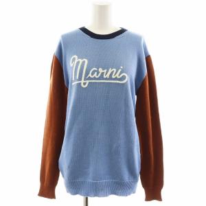 22SS ニット セーター 40 ライトブルー ネイビー