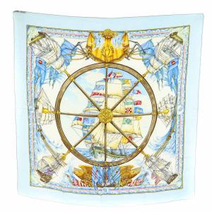 カレ90 VIVE LE VENT 風よ吹け スカーフ ライトブルー