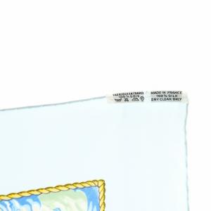 HERMES カレ90 VIVE LE VENT 風よ吹け スカーフ ライトブルー