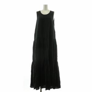 タグ付き 24SS キュプラティアードワンピース ティアード ノースリーブ ロング F ブラック GGZ1041309A0002