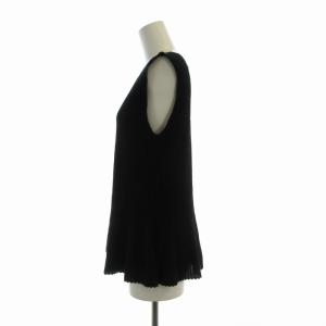 Theory タグ付き CLEAN COTTON KNIT CANELIS O リブニット セーター ノースリーブ S 黒 ブラック 01-8301708-051-902