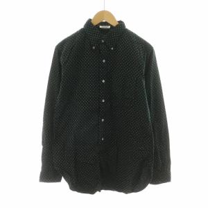 ボタンダウンシャツ 長袖 ドット M ブラック /NQ