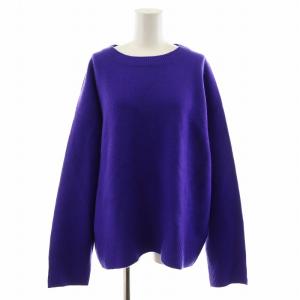 24AW ウールカシミヤ クルーネックプルオーバー ニット セーター 長袖 紫 パープル 24080200903040