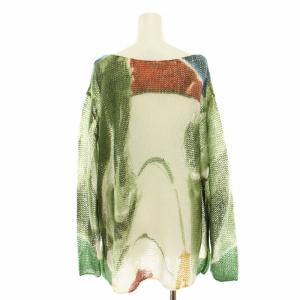 Ameri VINTAGE 24AW マイディアルーズニットトップ MY DEAR LOOSE KNIT TOP セーター 長袖 総柄 F 白 ホワイト