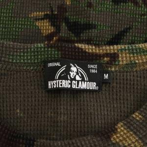 HYSTERIC GLAMOUR Tシャツ カットソー 半袖 カモフラ 迷彩柄 ロゴ M カーキ 02201CT30 /AN18