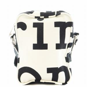 marimekko ショルダーバッグ ロゴ キャンバス 白 ホワイト 黒 ブラック /AN2