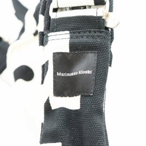 marimekko ショルダーバッグ ロゴ キャンバス 白 ホワイト 黒 ブラック /AN2