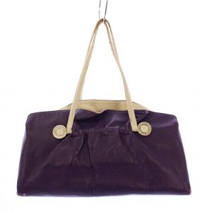レザー ツイスト トートバッグ ハンドバッグ レザー パープル /KH OH