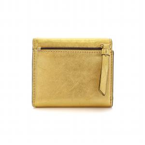 J&M DAVIDSON 三つ折り ミニ 財布 レザー ゴールド色 /YM
