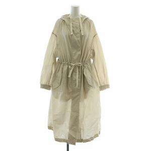 ライトモッズコート レインコート アウター ロング丈 フード ナイロン 38 ベージュ 085-94030