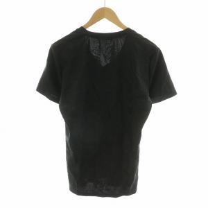 TORNADO MART Tシャツ 半袖 カットソー Vネック 葉っぱモチーフ L ブラック /NQ