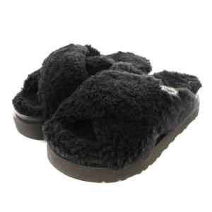 FUZZ SUGAR CROSS SLIDE サンダル ボア 22cm 黒 1120860 /MM