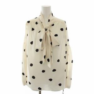 タグ付き 23AW ドットプリント2wayブラウス  ボウタイ 2-36 キナリ 0323441036-00