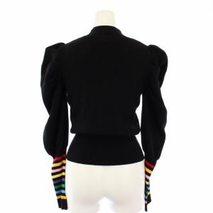 sov. ニット セーター パフスリーブ 長袖 ボーダー 36 黒 0309-100-231 A /TK