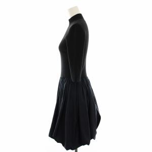 SNIDEL 24SS バルーンドッキングミニワンピース ハイネック 0 紺 ネイビー SWNO241099 /RE