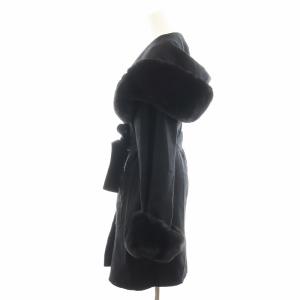 GRACE CONTINENTAL 21AW コート ロング丈 ファー装飾 アウター 36 黒 ブラック 01214 61075-00