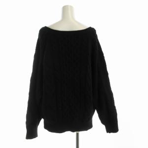 SNIDEL 23AW ケーブルニットトップス パンツ セットアップ セーター ショート F 黒 ブラック SWNT234314
