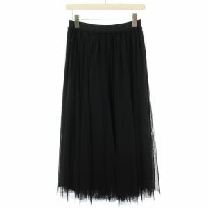 24AW チュールスカート ロング マキシ フレア イージー 38 黒 ブラック 24060200400030