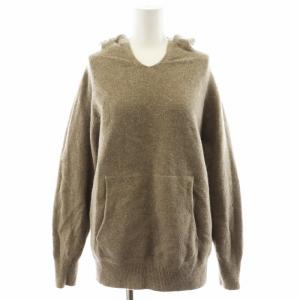 24AW 圧縮ウールフードプルオーバー ニット セーター 長袖 フード F 茶 ブラウン 24080220302040