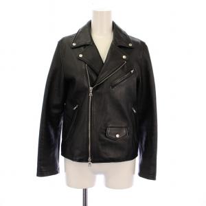 シープレザーダブルライダース 革ジャン レザージャケット アウター ジップアップ M 黒 ブラック 1625-199-4085