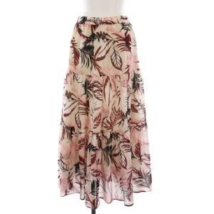 アロハ スカート フレア ロング 36 ベージュ 赤茶 黒 03212 21117-00 /YM