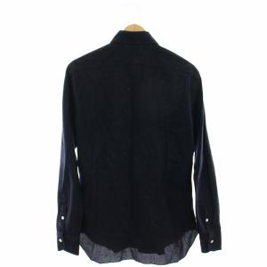 BARBA シャツ 長袖 コットン 40/15 紺 ネイビー 1 /RE
