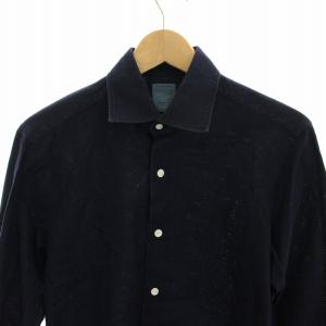 BARBA シャツ 長袖 コットン 40/15 紺 ネイビー 1 /RE