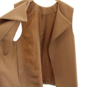 LANVIN en Bleu ウールサテン2WAYフレアベスト ウールサテンセミフレアスカート Aライン ロング 38 ベージュ 3426603 3426502