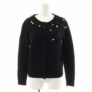 カーディガン パール リボン チュール 38 黒 ブラック 3704843 /AN25