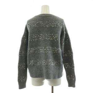 23区 ニット セーター 長袖 スパンコール装飾 プルオーバー 38 グレー KRWOCW6858 /NQ