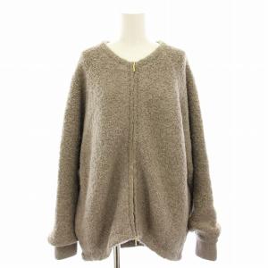 24AW ブークレニットブルゾン アウター 大きいサイズ タグ付き アルパカ混 46 グレージュ KRWWCW0466