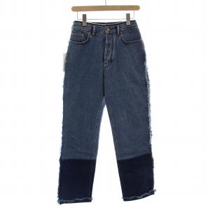 MYRJA DENIM ミルジャデニムパンツ ジーンズ ボタンフライ ツートン 36 青 ブルー タグ付き