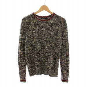 ニット セーター コットン クルーネック 長袖 S/P ベージュ 黒 /YM