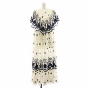 Lilium ワンピース F ホワイト ネイビー DR-1230260