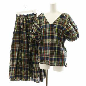 minnie Bess セットアップ チェック柄 リネン