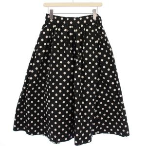 フレアスカート ロング ドット柄 1 黒 白 2-0035-9-06-003 /BM
